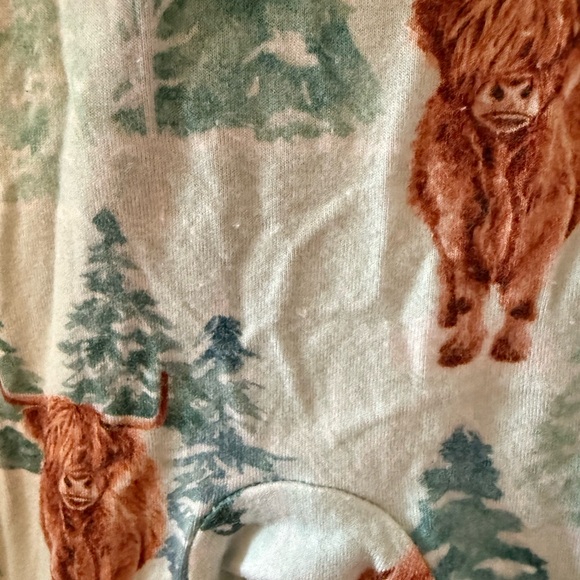 2T Zippy Pajamas with Winter Highland Cow and Tree Print - Picture 5 of 5